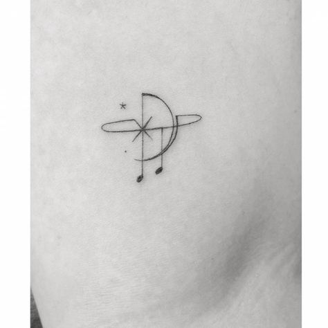 Stars And Music Notes Tattoo, Music Rib Tattoo, Star Music Tattoo, Music Star Tattoo, Music Infinity Tattoo, Music And Stars Tattoo, Unique Music Note Tattoo, Music Tattoos Minimalist, Space Music Tattoo