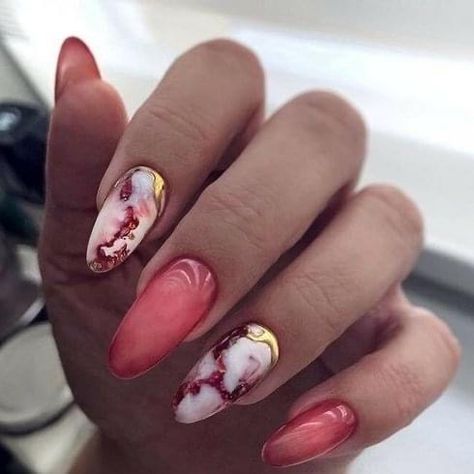 Manicure 2022, Nails Trend, Pink Ombre Nails, Gold Glitter Nails, Galaxy Nails, French Acrylic Nails, Fall Acrylic Nails, Manicure Ideas, Gel Nail Designs