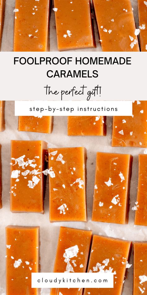 Soft Salted Caramel Recipe, The Best Homemade Carmels, Homemade Caramels Easy, Homemade Carmel’s, Carmel Recipe Candies, Soft Chewy Caramel Recipe, Soft Caramel Candy Recipe, Chewy Caramel Recipe, Salted Caramel Candy Recipe