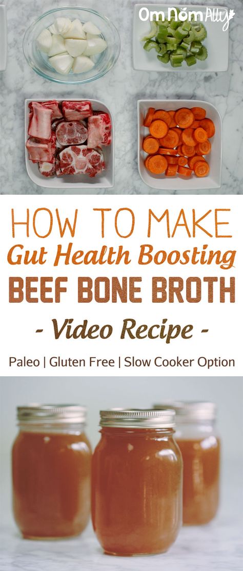 Bone Broth Recipe, Beef Bone Broth, Beef Bones, Broth Recipes, Slow Cooker Beef, Bone Broth, Beef Broth, Okra, Gut Health