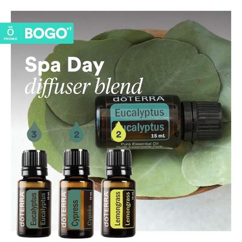 Doterra Spa Diffuser Blends, Relaxing Diffuser Blend, Essential Oil Cleaning Recipes, Doterra Lemongrass, Doterra Blends, Doterra Diffuser, Doterra Diffuser Blends, Spa Time, Spa Life