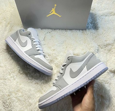 Jordan 1 Low Wolf Grey, Wolf Grey Jordans, Air Jordan 1 Low White, Jordan 1 Low White, Grey Jordans, Nike Shoes Girls, Jordan Shoes Girls, All Nike Shoes, Nike Air Shoes