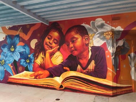 • Steven Teller • on Instagram: "|| "The Future" || Completed 3000 SQ/ft immersive mural for @flct new Art Integration course. This program was created to instruct Broward County teachers how to integrate art and creativity into their lesson plans. Our current school systems tends to push students away from creativity and into a more uniform track to learn their curriculum, go to college, and get a job. Not only that, but recent administrstions have cut funding to the arts and the National Edow School Wall Art Ideas, College Wall Art, Installation Street Art, Alphonse Mucha Art, High School Art Projects, Art And Creativity, Mucha Art, School Wall Art, Scene Drawing