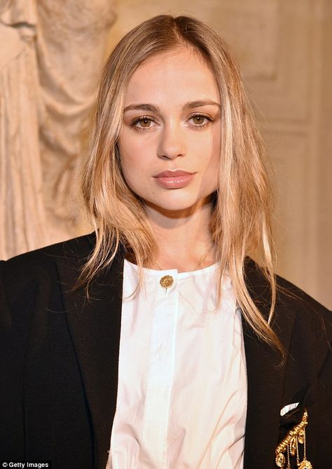 English rose: The 21-year-old displayed her natural beauty with a minimalist make-up look at the Sonia Rykiel show as part of the Paris Fashion Week on Saturday Amelia Windsor, Lady Amelia Windsor, Week In Paris, Kristina Bazan, Olga Kurylenko, Princess Alexandra, English Rose, Sonia Rykiel, Amelie