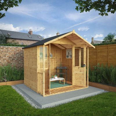 Wooden Summer House, Small Dining Sets, Tongue And Groove Cladding, Shiplap Cladding, Glazed Windows, Apex Roof, Elegant Garden, Garden Buildings, Tongue And Groove