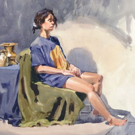 Mike Kowalski, Cool Watercolor, Sketching People, Figure Sketch, Figure Sketches, Human Figure Sketches, Life Drawing Reference, Art Tutorials Watercolor, Pastel Poster