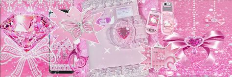 Pink Y2k Discord Banners, Gyaru Widgets Icons, Pink Gyaru Background, Pink Gyaru Banner, Gyaru Twitter Header, Bimbocore Banner, Y2k Aesthetic Banner, Pink Banner Y2k, Gyaru Discord Banner