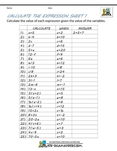 Basic Algebra Worksheets Basic Algebra Worksheets, Basic Math Worksheets, Grade 6 Math Worksheets, 7th Grade Math Worksheets, Math Calculator, Basic Algebra, 6th Grade Worksheets, Beginning Math, Math Practice Worksheets