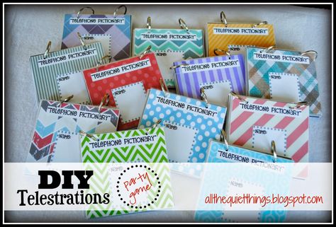 DIY Telestrations game. Free printables! I am making this game to play with the whole family at Thanksgiving. :) #diy #games #telestrations Diy Games For Teens, Fall Games, Game To Play, Counseling Lessons, Christmas Festivities, Fundraiser Ideas, Games For Boys, Ra Ideas, Library Activities