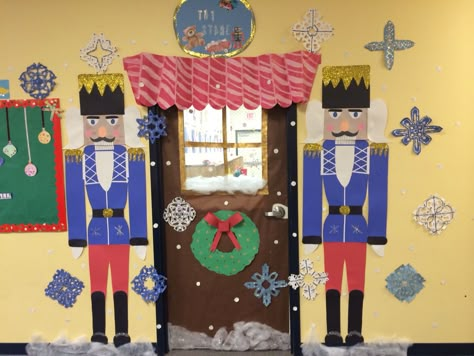 Nutcracker Christmas door. Nutcracker School Decorations, Nutcracker Bulletin Board Ideas, Nutcracker Door Decorations For School, Nutcracker Classroom Door, Nutcracker Bulletin Board, Nutcracker Door Decorations, Nutcracker Christmas Door, Door Decorations Classroom Christmas, Christmas Doors