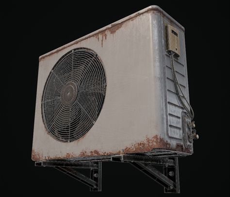 ArtStation - Rusty air conditioner Houses For Bloxburg, Props Ideas, 3d Props, Tactical Gear Loadout, Game Props, Substance Painter, Air Conditioners, A Hero, Drive In