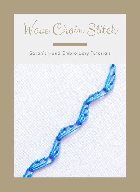 Shell Stitch Embroidery, Stitch Book How To Make, Waves Embroidery, Wave Embroidery, Embroidery Edge Stitches, Embroidery Stitches Beginner, Chain Stitch Embroidery, Embroidery Sampler, Hand Embroidery Tutorial