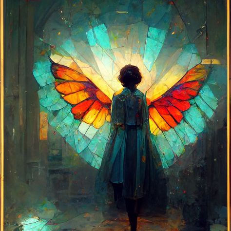 <https://s.mj.run/rNH_YvfWmFc> a shining angel with stained glass wings Stained Glass Wings, Glass Wings, Angel Wings Art, Stained Glass Angel, Broken Wings, Broken Mirror, Wings Art, Art Stained, Glass Artwork