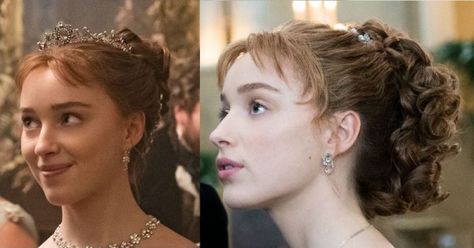 Bridgerton’s Hairstyles: Good, Bad, & Wacky – Bridgerton Hairstyles Daphne, Victorian Ball Hairstyles, Daphne Bridgerton Hairstyles, Regency Hairstyles For Short Hair, Bridgerton Updo Hairstyles, Regency Updo, Victorian Hairstyles Updo, Daphne Bridgerton Hair, Fairy Hairstyles Halloween