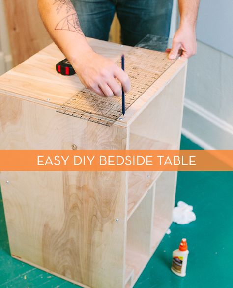 Diy Bedside Table, Diy Bedside, White Plywood, Modern Bedside, Modern Bedside Table, Local Furniture, Plywood Furniture, Furniture Side Tables, House Remodel