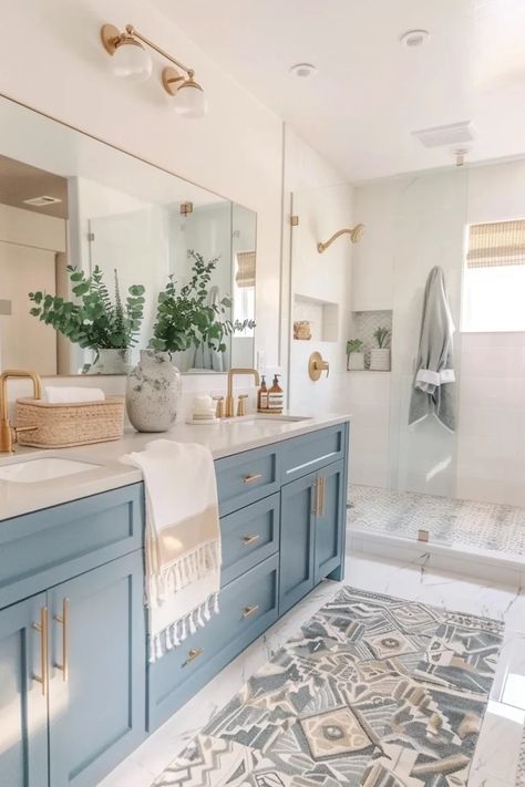 10 Steps to Create a Low Maintenance Bathroom That Saves You Time Light Half Bathroom Ideas, Low Maintenance Bathroom, Bathroom Redesign, Coastal Bathrooms, Master Bath Remodel, Modern Farmhouse Bathroom, Bathroom Remodel Designs, Bathroom Inspiration Decor, Upstairs Bathrooms