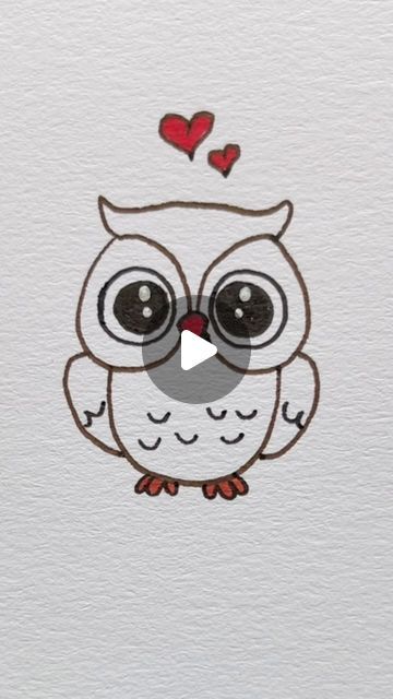 Cute Simple Drawings Animals, Owl Drawing Simple Step By Step, Easy To Draw Pictures For Kids Simple, Easy Owl Drawing Simple, Cute Owl Drawing Simple, How To Draw An Owl Step By Step, Easy Sketches For Kids, How To Draw An Owl, Owl Painting Easy