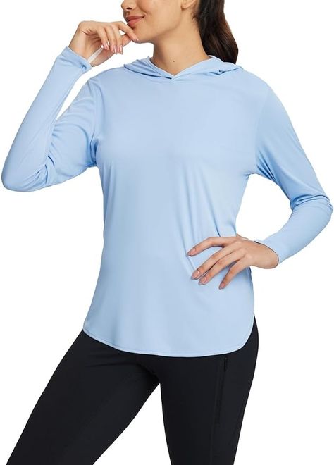 Amazon.com: BALEAF Women's UPF 50+ Sun Shirt with Hoodie SPF Long Sleeve UV Protection Clothing Hiking Fishing Outdoor Lightweight : Clothing, Shoes & Jewelry Lightweight Clothing, Shirt With Hoodie, Uv Protection Clothing, Sun Shirt, Active Hoodie, Upf 50, Different Styles, Uv Protection, Skin Care Routine