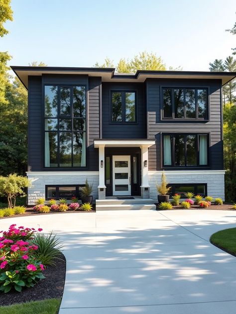 Many stunning exterior house color combinations with black windows await your discovery—find the perfect palette to elevate your home's curb appeal! Color Combinations With Black, House Color Combinations, Color Combinations Home, Exterior House Colors Combinations, House Paint Color Combination, Color Combinations Paint, Exterior House Color, Yellow Doors, Exterior Paint Colors For House