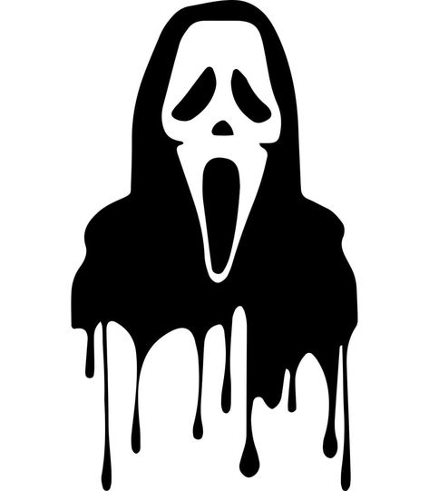 Black And White Michael Myers, Ghostface Profile Pic, Ghostface Coloring Page, Scary Movie Dibujo, Ghostface Clipart, Ghostface Drawing Easy, Ghost Face Sticker, Ghostface Killers, Bouquet Toppers