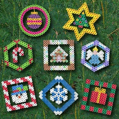 Perler Christmas, Hama Beads Christmas, Christmas Perler Beads, Melty Bead Patterns, Beads Christmas, Perler Bead Projects, Fuse Bead Patterns, Fusion Beads, Hama Beads Design