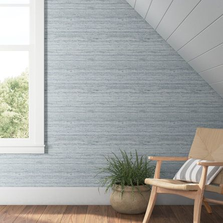 Blue Seagrass Wallpaper, Coastal Bedroom Wallpaper, Sea Grass Wallpaper, Grasscloth Wallpaper Dining Room, Coastal Accent Wall, Beach House Wallpaper, Seagrass Wallpaper, Vinyl Home Decor, Bedroom Coastal