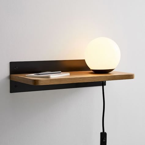 Timber Shelf Sconce | west elm Shelf Lamp, Timber Shelves, Прикроватные Тумбочки, Deco Studio, Interior Modern, Furniture Design Modern, 인테리어 디자인, Home Decor Accessories, Home Lighting