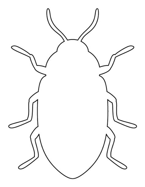 Beetle pattern. Use the printable outline for crafts, creating stencils, scrapbooking, and more. Free PDF template to download and print at http://patternuniverse.com/download/beetle-pattern/ Beetle Crafts Preschool, Insect Templates Free Printable, Insect Template, Beetle Template, Beetle Outline, Beetle Pattern, Printable Outline, Insect Crafts, Lesson Plans For Toddlers