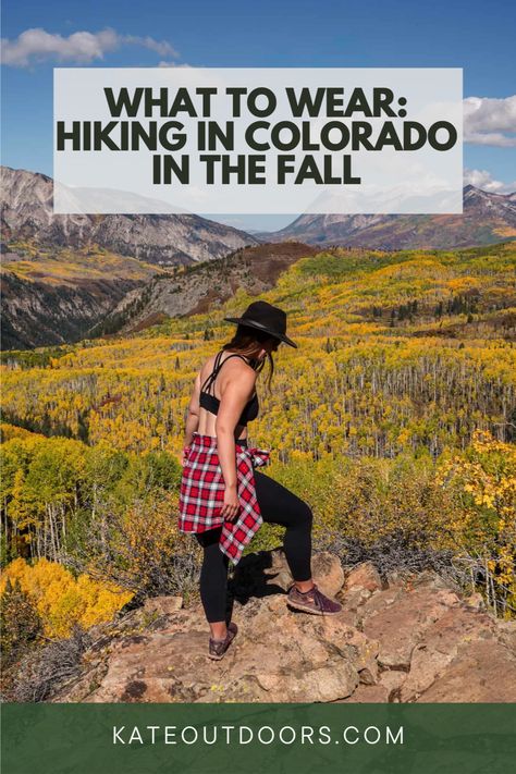 Fall is here, and it's time to explore the breathtaking trails of Colorado! 🍁 Discover the perfect hiking outfit to keep you warm, dry, and stylish while on the trail. From comfortable layers to must-have accessories, this article has got you covered. Check out the blog for more! 🌲 Hiking Outfit Layers, Colorado Fall Outfits, Hiking Outfits Fall, Hiking In The Fall, Colorado In The Fall, Hiking In Colorado, What To Wear Hiking, Fall In Colorado, Fall Hiking Outfit