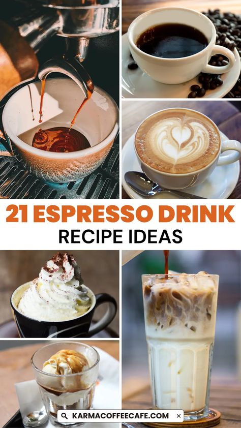 21 Must-Try Espresso Drinks: Delicious Recipes to Master at Home Espresso Drinks Chart, How To Make Espresso Drinks, Espresso Machine Recipes At Home, Espresso Recipes Iced, Espresso Maker Recipes, Espresso Ideas, Expresso Recipes, Espresso Machine Recipes, Espresso Recipe