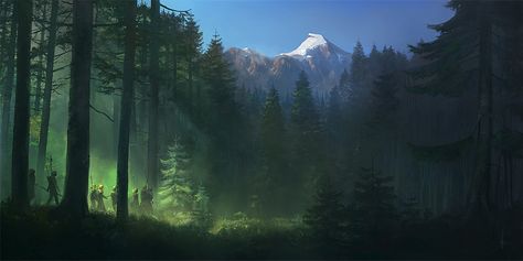 ArtStation - Taiga, Ville Assinen Boreal Forest, Fantasy Magic, Location Inspiration, Landscape Concept, Fantasy Forest, Fantasy Places, Fantasy Setting, Forest Art, Fantasy Concept Art