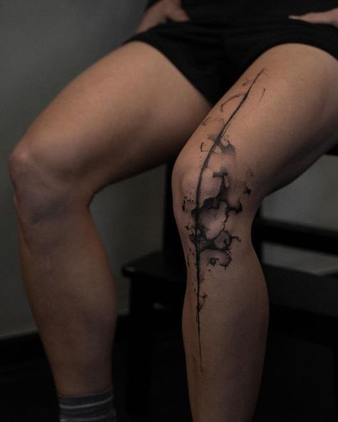 Tattoo In Leg, Pieces Tattoo, Knee Tattoo, Abstract Tattoo, Leg Tattoos, Makeup Accessories, Sleeve Tattoos, Abstract Design, Tattoos For Women