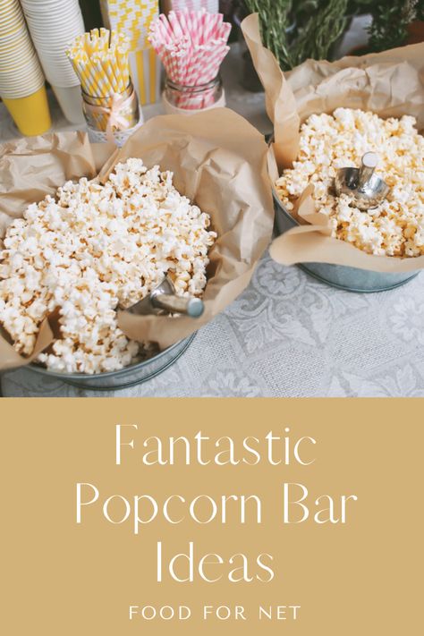 Popcorn Bar Wedding Receptions, Wedding Reception Popcorn Bar, High School Graduation Party Food, Popcorn Station, Bar Wedding Reception, Graduation Party Foods, Popcorn Party, Popcorn Bar, Event Stand