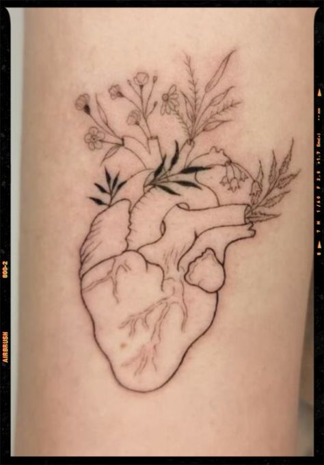 Heart Plant Tattoo, Plant Heart Tattoo, Minimalistic Tattoos, Dad Tattoo, Let It Grow, App Filter, Tattoo Minimal, Petite Tattoos, Airbrush App