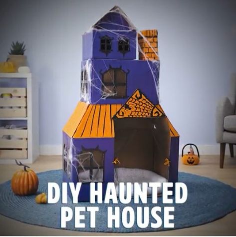 Cardboard dog house Cardboard Dog House, Cardboard Dog, Cardboard Halloween, Crafts For Halloween, Spooky Ideas, Cardboard Craft, Creepy Costumes, Halloween Craft Projects, Creepy Decor