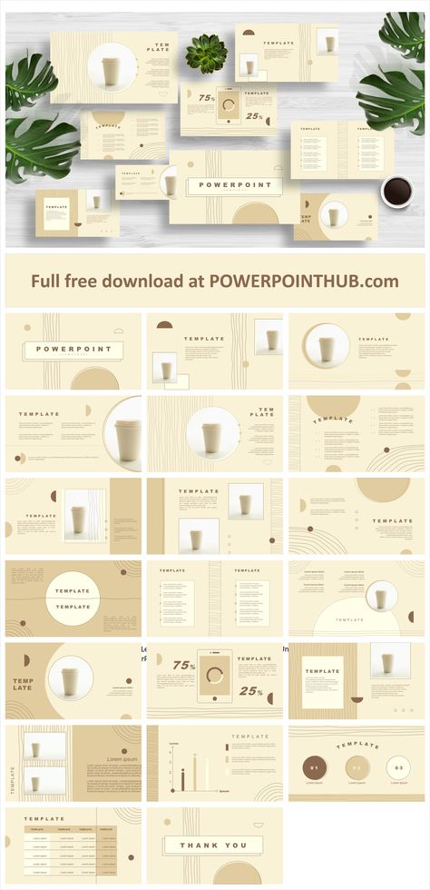 Brown Minimal - Free PowerPoint Template with yellow and brown colors. This is multipurpose purpose presentation that helps you impress your audience. Beige Powerpoint Template, Powerpoint Presentation Template Background Ppt Aesthetic Brown, Yellow Powerpoint Template, Yellow Presentation, Science Presentation, Yellow Template, Ppt Ideas, Minimal Powerpoint Template, Simple Powerpoint Templates