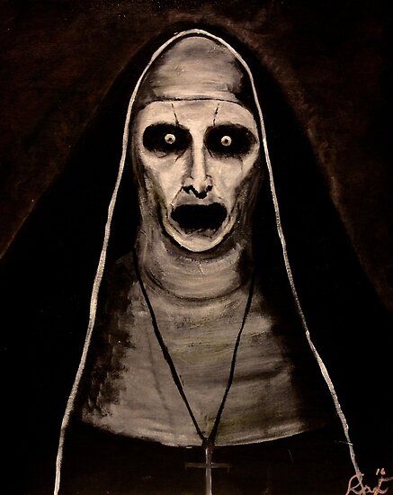 In disguise as a Nun the Demon Valak awaits to terrorize those who are weak. • Millions of unique designs by independent artists. Find your thing. Horrific Art, Scary Images, Skull Art Drawing, Creepy Things, In Disguise, Tattoos Ideas, Scary Movies, Skull Art, Horror Art