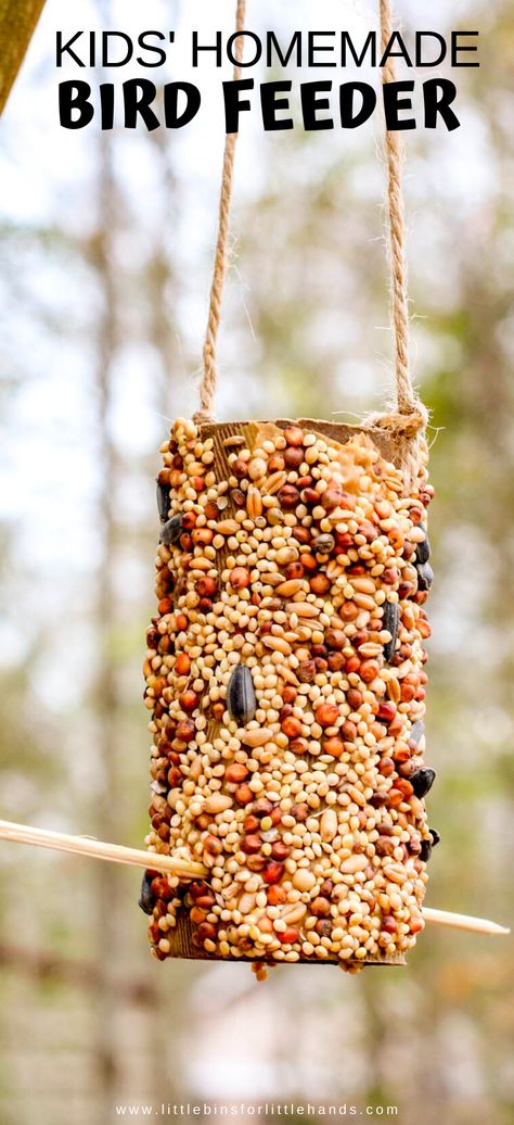 We made a DIY bird feeder for winter, now try this easy cardboard bird feeder for Spring! Studying nature and natural life is a rewarding environmental science activity to set up for kids, and learning how to care for and give back to nature is equally important. Make your own super simple homemade bird feeder from a toilet paper roll and add this fun bird watching activity to your kid’s day! Make A Bird Feeder, Bird Feeder Craft, Bird Seed Ornaments, Easy Bird, Homemade Bird Feeders, Toilet Paper Tube, Kids Homemade, Diy Bird Feeder, Diy Birds