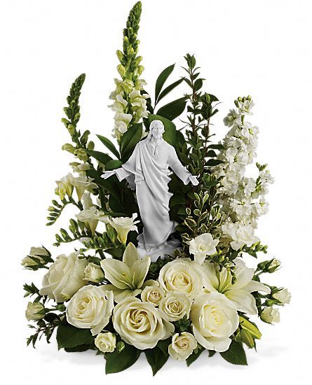 Teleflora's Garden of Serenity Bouquet Flowers, Teleflora's Garden of Serenity Flower Bouquet - Teleflora.com Sympathy Floral, Posy Flower, Casket Flowers, Cascading Bridal Bouquets, Sympathy Arrangements, Church Flower Arrangements, Asiatic Lilies, Memorial Flowers, Cemetery Flowers