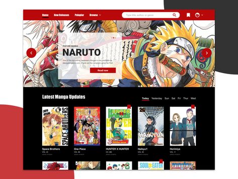 Manga Reading Website Online Manga Website, Manga Website Design, Anime Website Design, Home Page Design Website, Home Page Website Design, Comic Website, Home Page Website, Manga Websites, Anime Website