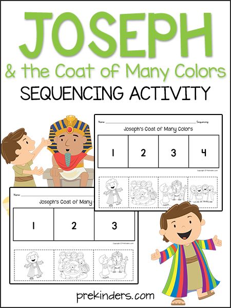 Joseph & the Coat of Many Colors: Sequencing Activity Baby Moses Crafts For Kids, Preschool Sequencing, Moses Bible, Preschool Bible Lessons, Christian Preschool, Sequencing Cards, Bible Activities For Kids, Bible Story Crafts, Baby Moses