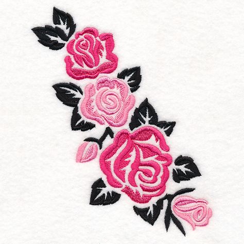 Embroidery Roses, Library Embroidery, Puja Thali, Ornamental Vector, Embroidery Rose, Hand Embroidery Patterns Free, Sewing And Embroidery, Machine Work, Boutique Suits