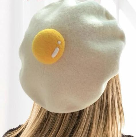 Cute Egg Beret Hat sold by PlushyPets on Storenvy Egg Beret, Cute Beret, Ladies Cap, Beret Fashion, Hat With Ears, Cute Egg, Orange Fox, Poached Egg, Child Baby