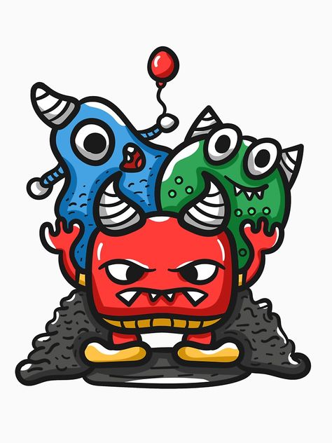 "Angry Monster Character" T-shirt by Dzulhan | Redbubble Angry Monster Drawing, Cartoon Monsters Drawing, Angry Monster, Monsters Drawings, Coloring Stuff, Cute Monsters Drawings, Monster Tattoo, Doddle Art, Monster Drawing