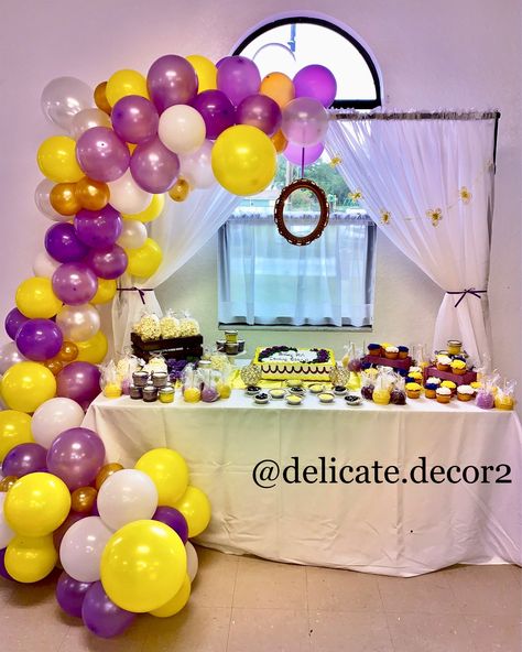 Purple And Yellow Balloons, Purple And Yellow Decorations Parties, Purple And Yellow Balloon Arch, Purple And Yellow Baby Shower, Yellow Baby Shower Decorations, Conference Decor, Purple Birthday Decorations, Yellow Party Decorations, Yellow Birthday Parties