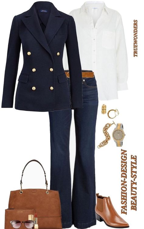 Cute Casual Fall Outfits For Women, Classy Capsule Wardrobe, Navy Blazer Outfit Women, Western Casual Outfits, Mode Over 50, Looks Kate Middleton, Western Casual, Design Fails, Winter Fashion Outfits Casual