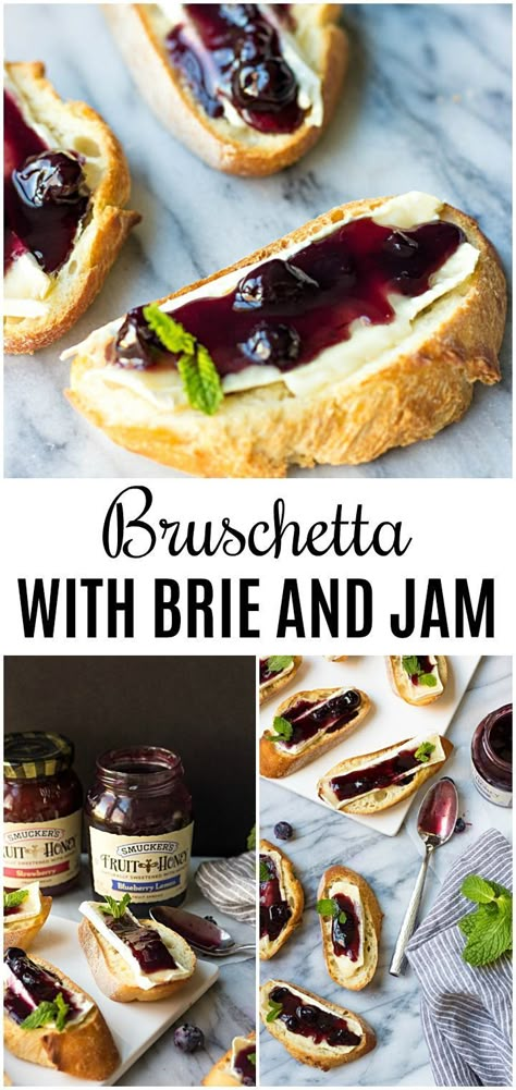 Bruschetta Brie Appetizer, What To Put On Brie Cheese, Brie Appetizers For Party, Appetizer With Fruit, Christmas Bruschetta Recipe, French Snacks Appetizers, Appetizers With Brie Cheese, Brie Crostini Appetizers, French Appetizers Easy