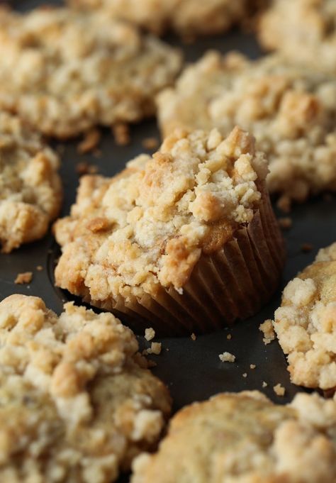 The Easiest and Best Banana Muffins EVER! These are simple to whip up and perfect for a weekend breakfast. Loaded with banana and topped with crumb topping, I can't get enough of this easy muffin recipe! #cookiesandcups #bananamuffins #easy #muffins #recipe #banana #crumbmuffins Best Banana Muffins Ever, Muffins With Crumble Topping, Best Banana Muffins, Best Banana Muffin Recipe, Banana Muffin Recipe Easy, Crumble Muffins, Banana Muffins Easy, Fruity Recipes, Coffee Cake Muffins