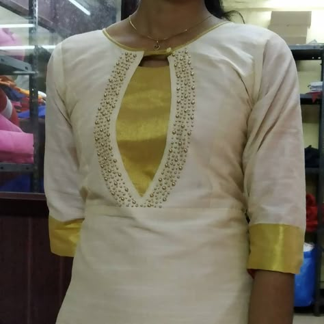 Onam Special  Kurtis . Size - S,M,L,XL,XXL . Can be  customized for XXXL . Rs.1390+$ . #onamcollection #onamkurti #onamspecialcollection… Onam Collections Kurtis, Onam Special Kurtis, Onam Special Dress For Women, Onam Designs, Kerala Outfit, Onam Special Dress, Onam 2024, Chudi Designs, Churidar Pattern