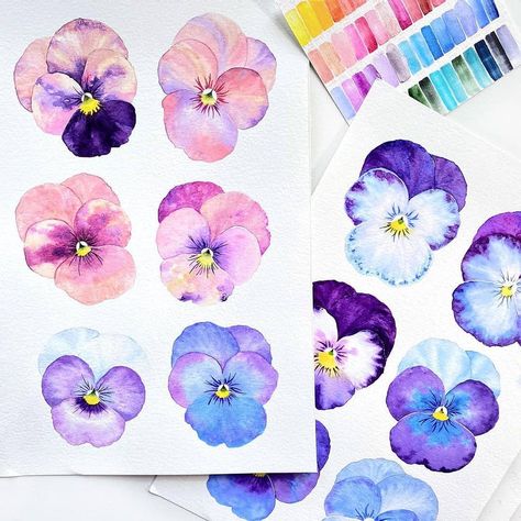 THE BEST WATERCOLOR ARTISTS on Instagram: “Beautiful work! What do you think? 🎨 Artist: @beyamacchiato 🔹🔸🔹 🎯 Follow my blog @alex.raxvell 💡 I will help you grow your art business,…” Watercolor Pansies, Floral Watercolor Paintings, Watercolor Calligraphy, Watercolor Video, Desktop Wallpaper Art, Cute Paintings, Purple Art, Flower Artwork, Butterfly Painting